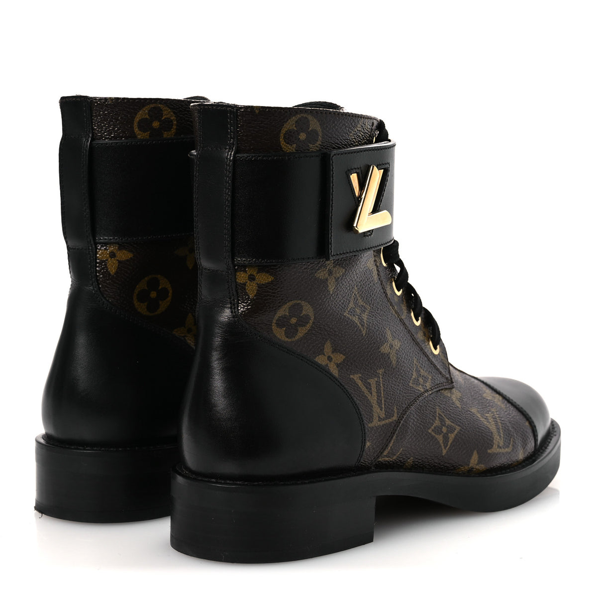 Calfskin Monogram Wonderland Flat Ranger Boots 37.5 Black