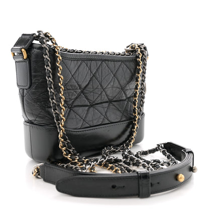 Chanel Aged Calfskin Quilted Small Gabrielle Hobo Black 3 of 14