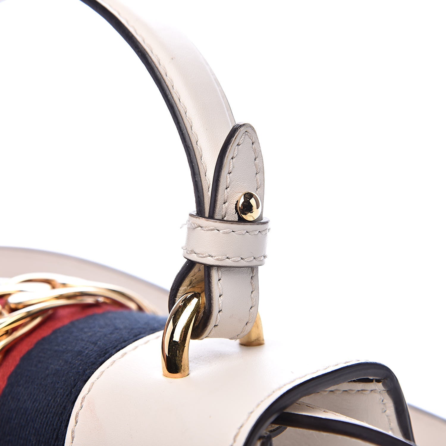 Gucci Calfskin Mini Sylvie Top Handle Bag White 11 of 17