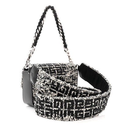 Givenchy Boucle Tweed Embroidered Small 4G Woven Chain Crossbody Black 3 of 12