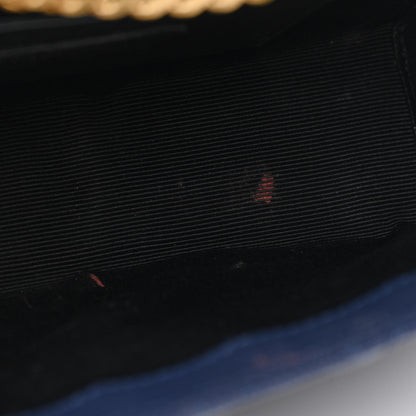 Saint Laurent Grain De Poudre Textured Mixed Matelasse Triquilt Small Monogram Satchel Blue 11 of 11