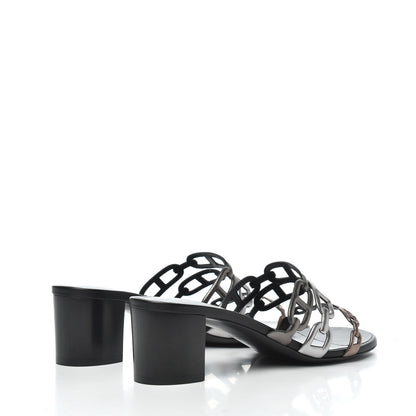 Hermes Metallic Nappa Tandem Sandals 39 Multicolor Dore Vieilli 4 of 11