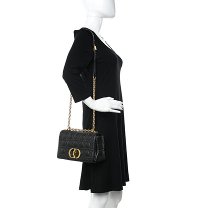 Christian Dior Calfskin Cannage Medium Caro Bag Black 2 of 12