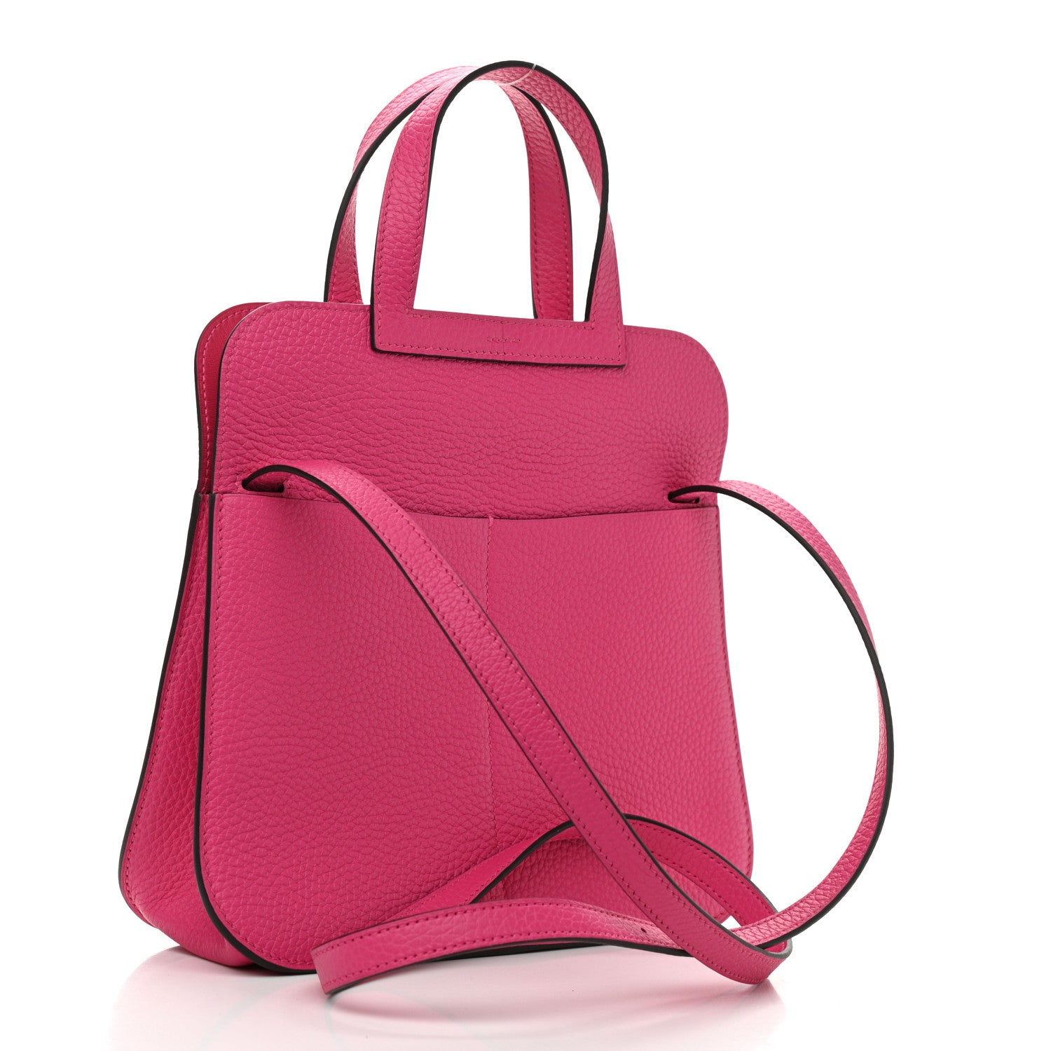 Hermes Taurillon Clemence Halzan 25 Rose Shocking 4 of 12