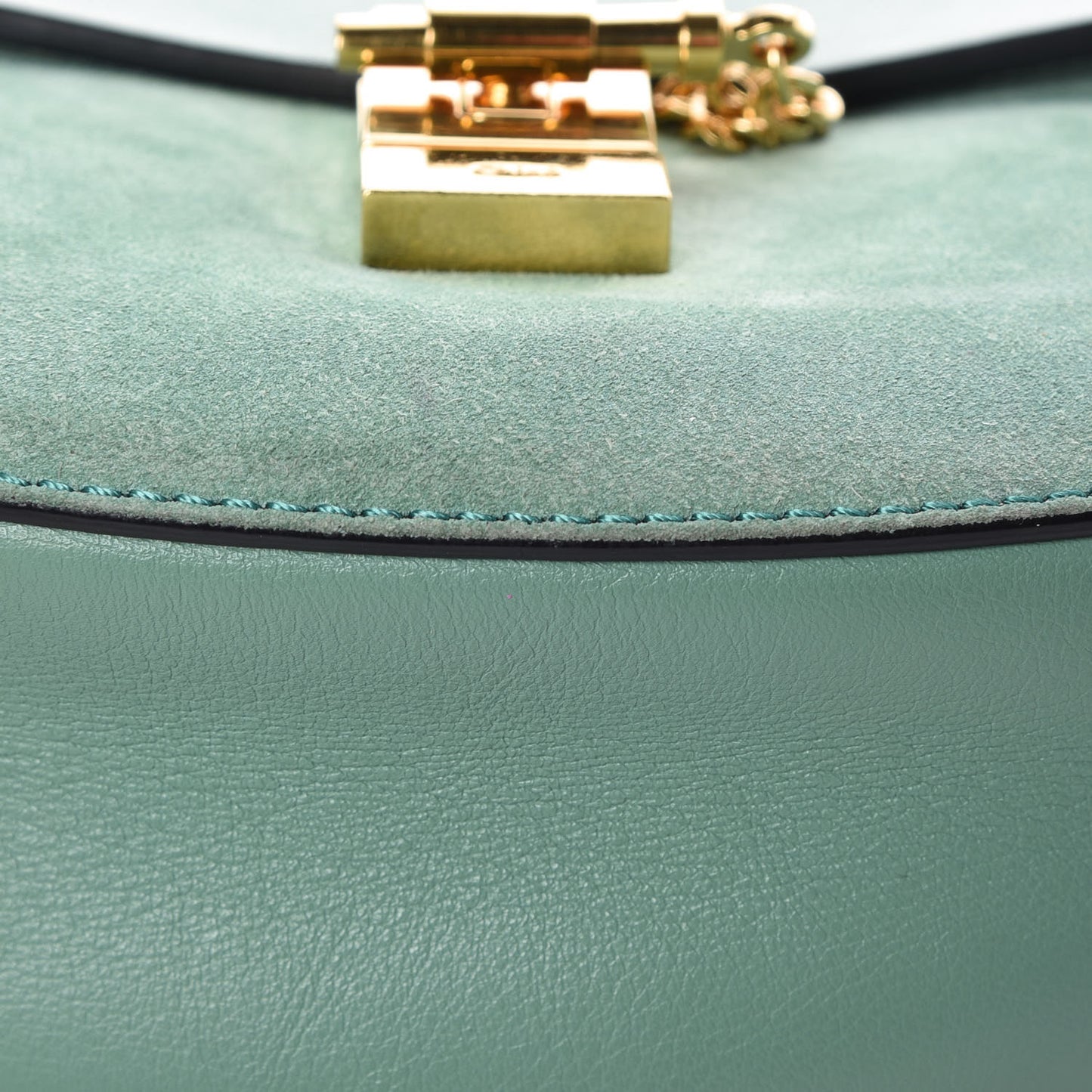 Suede Smooth Calfskin Mini Drew Shoulder Bag Happy Green