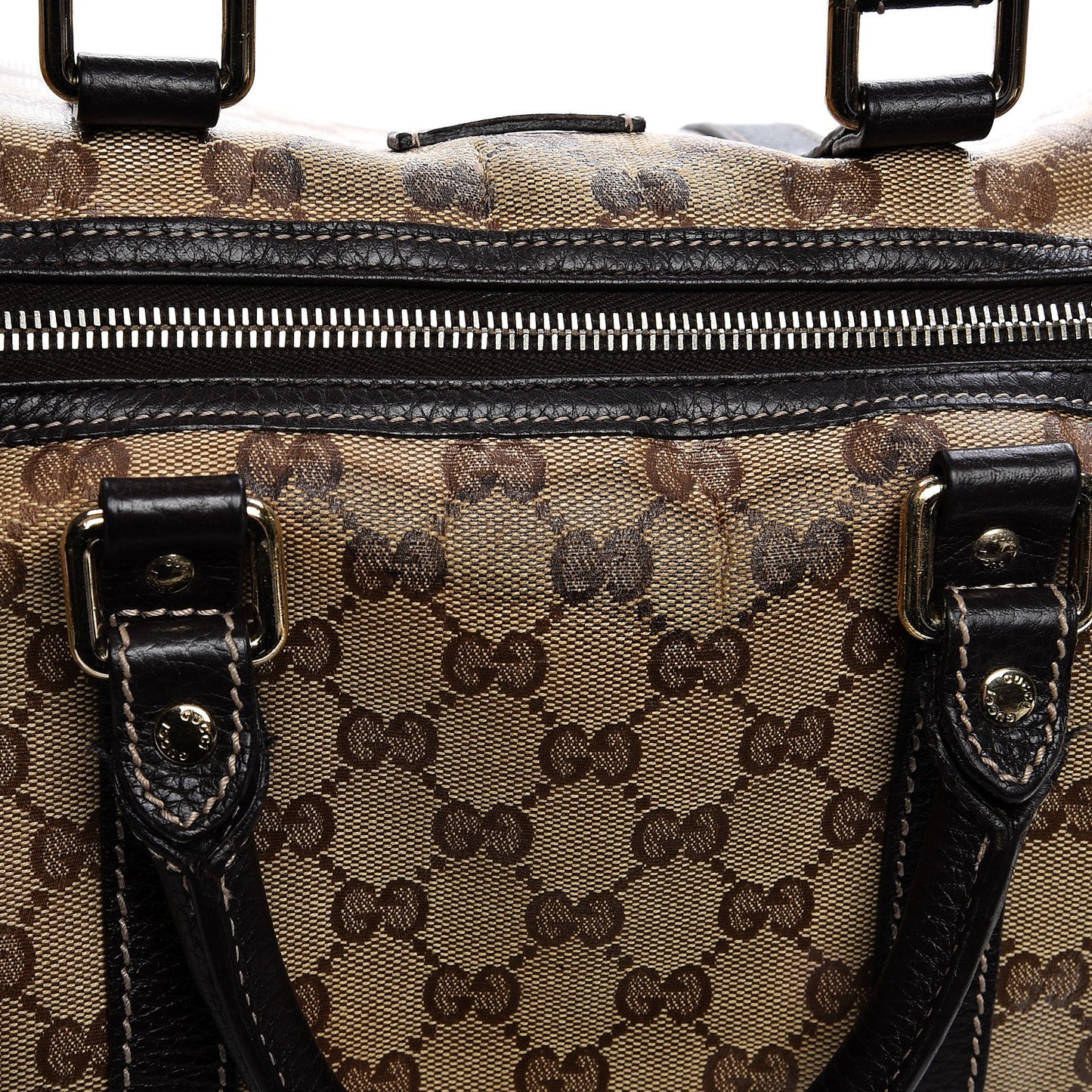 Crystal Monogram Medium Joy Boston Dark Brown