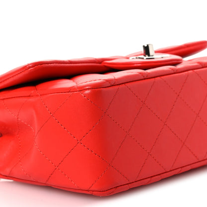Chanel Lambskin Quilted Mini Rectangular Flap Red 9 of 13