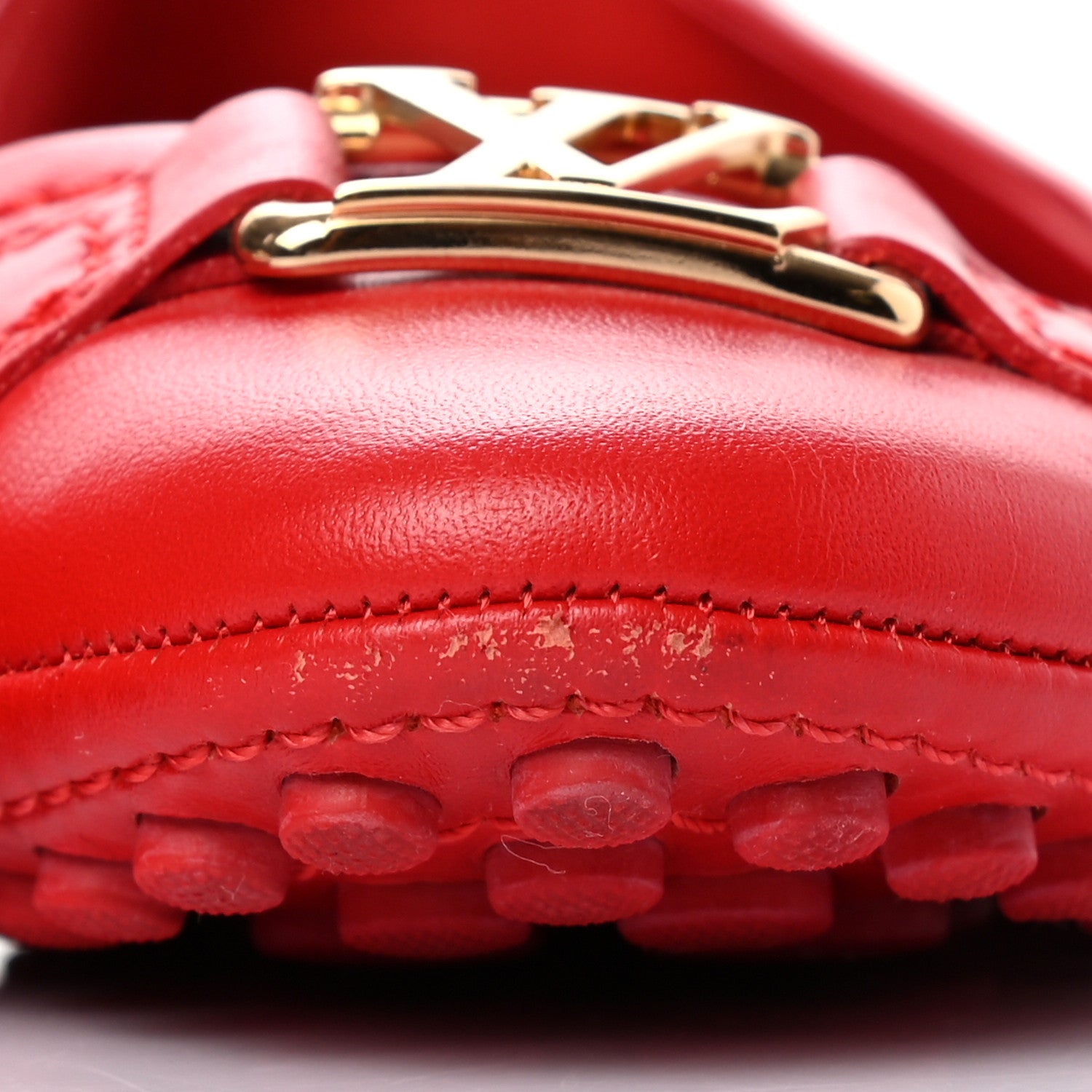 Louis Vuitton Calfskin Oxford Ballerina Flats 36 Red 10 of 10