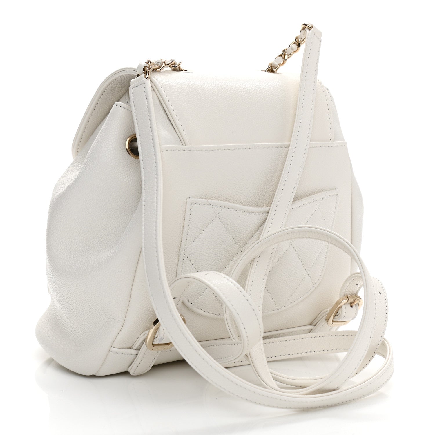 Chanel Caviar Quilted Mini Business Affinity Backpack White 3 of 11