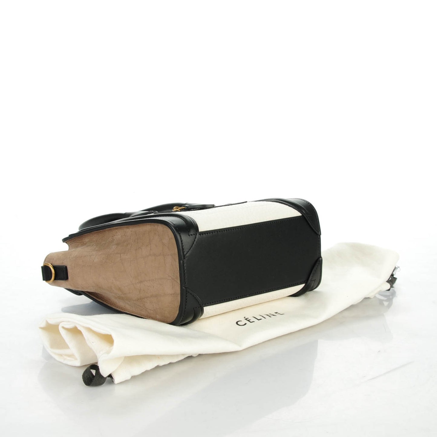 Bullhide Calfskin Suede Nano Tri-Color Luggage White