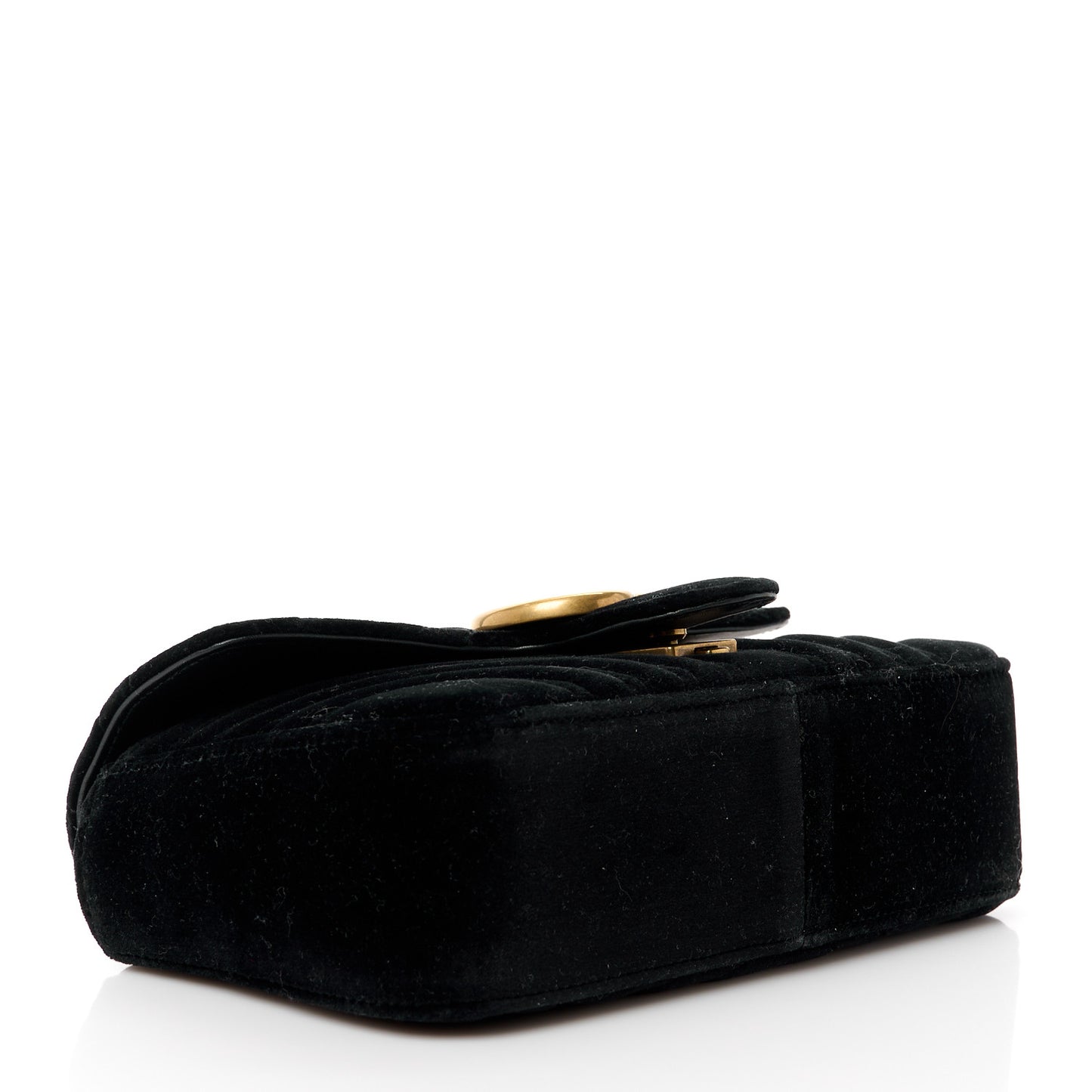 Velvet Matelasse Mini GG Marmont Shoulder Bag Black
