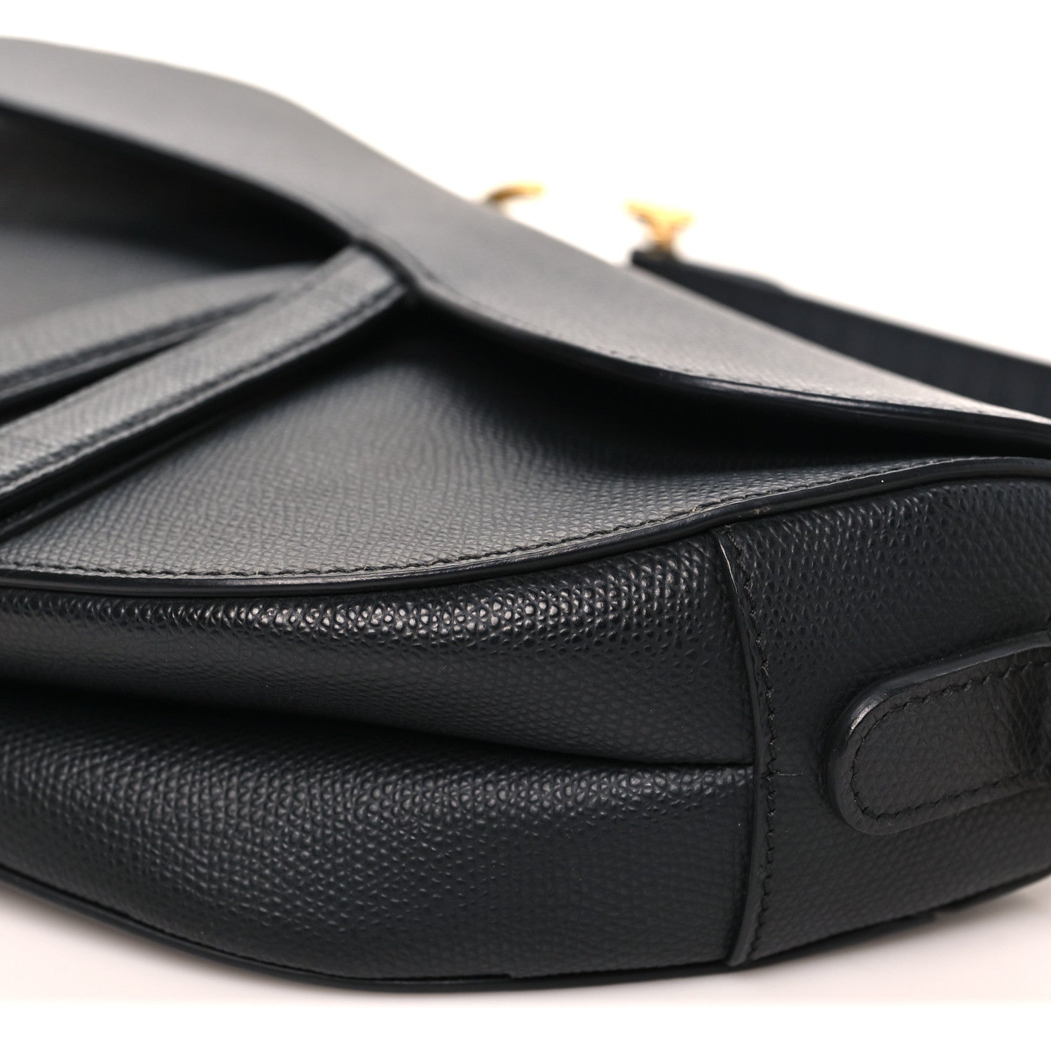 Christian Dior Grained Calfskin Saddle Bag Black 9 of 9