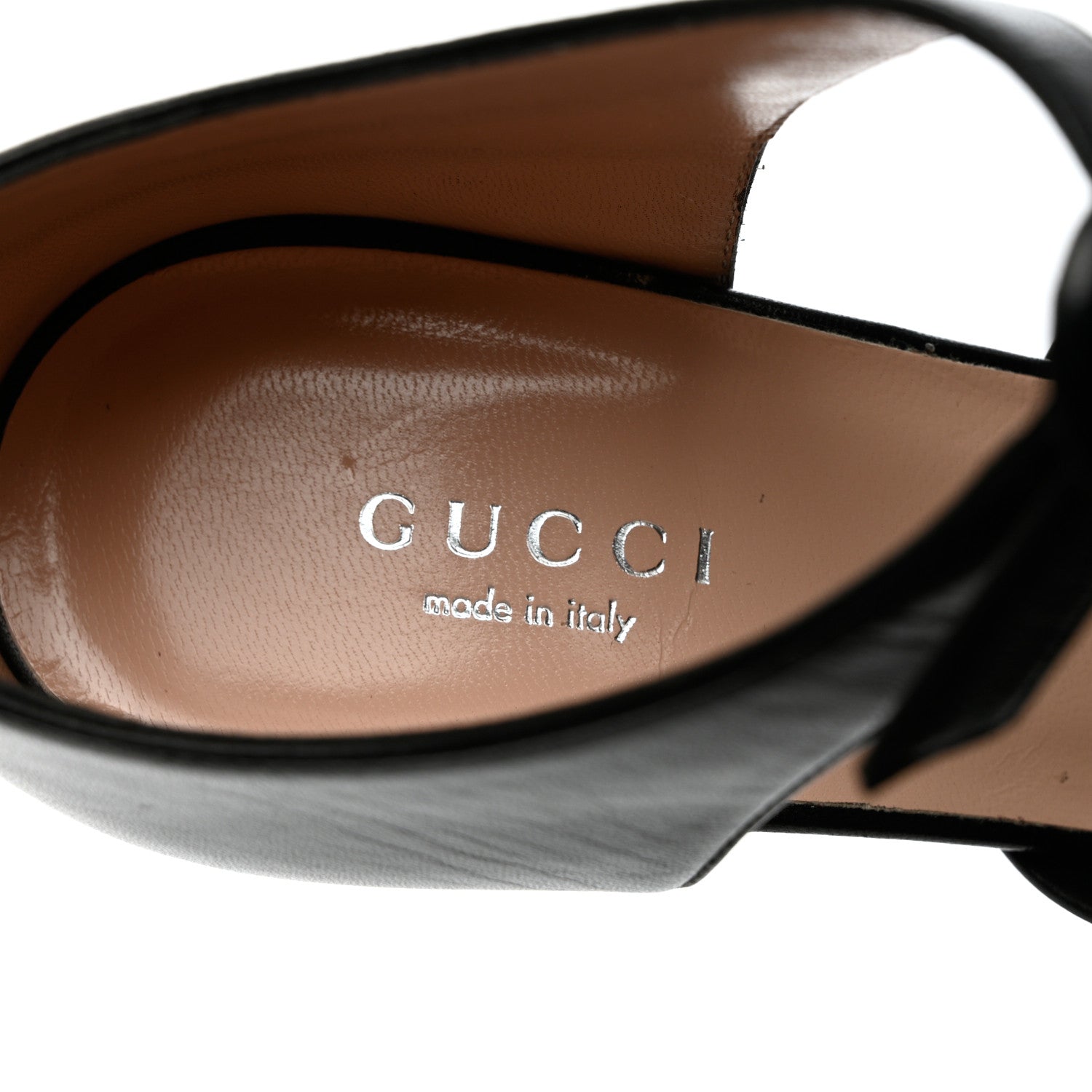 Gucci Nappa Crawford Knotted Strap Platform 36.5 Black 6 of 12