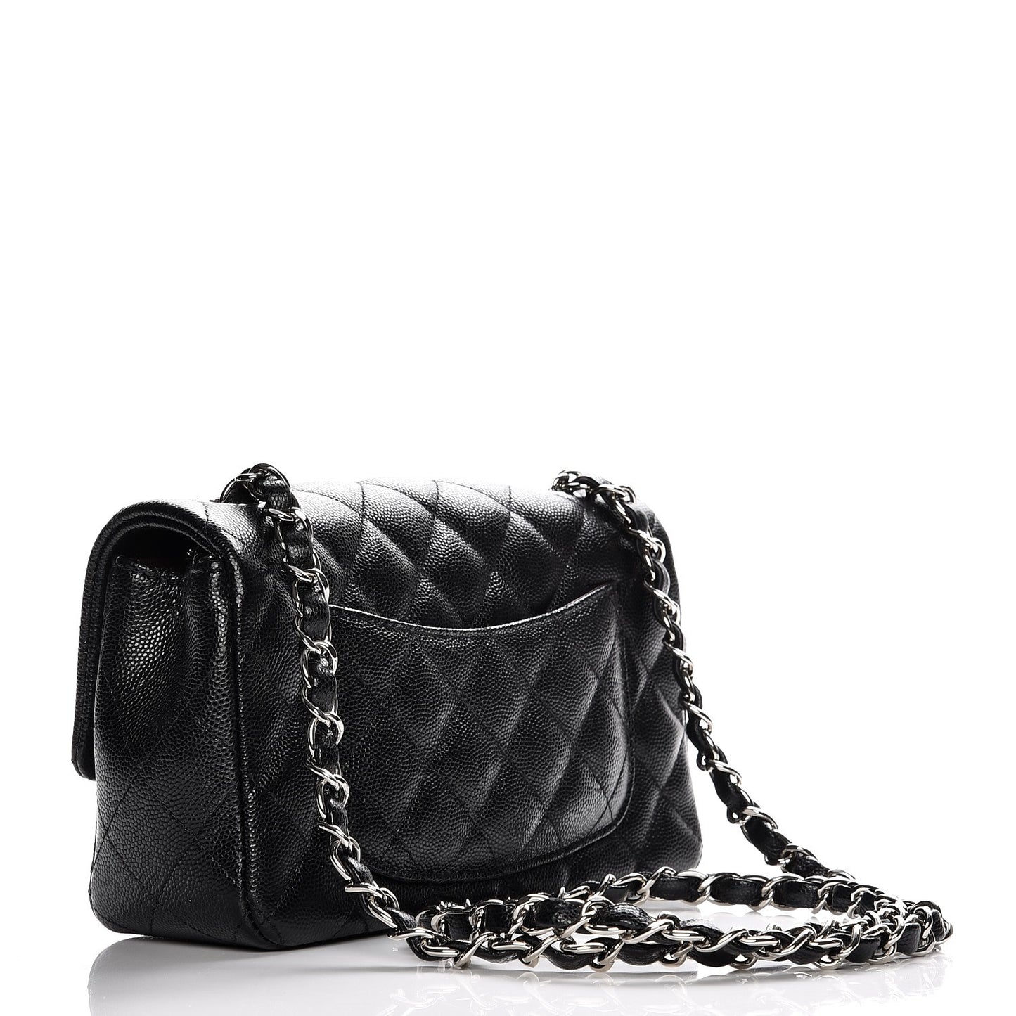 Caviar Quilted Mini Rectangular Flap Black