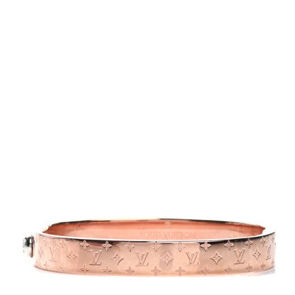 Louis Vuitton Brass Monogram Nanogram Cuff M Pink Gold 1 of 6