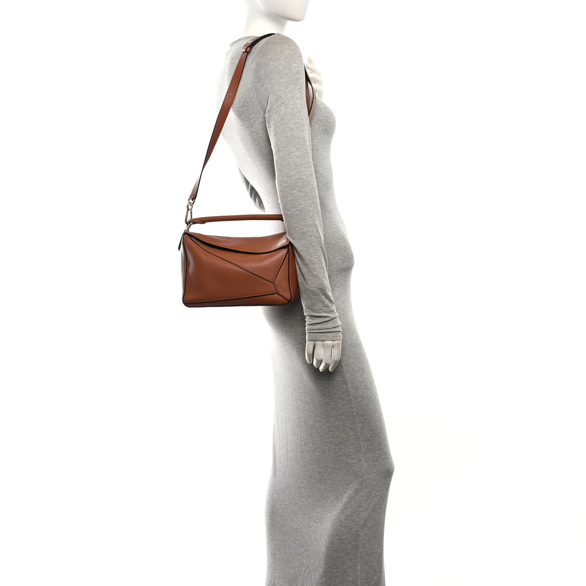 Loewe Calfskin Small Puzzle Bag Tan 2 of 11