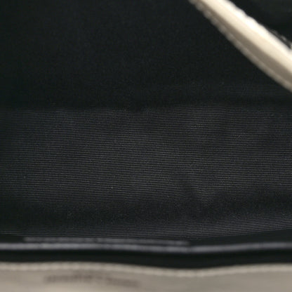 Saint Laurent Crinkled Calfskin Matelasse Monogram Baby Niki Chain Satchel Ivory 5 of 11