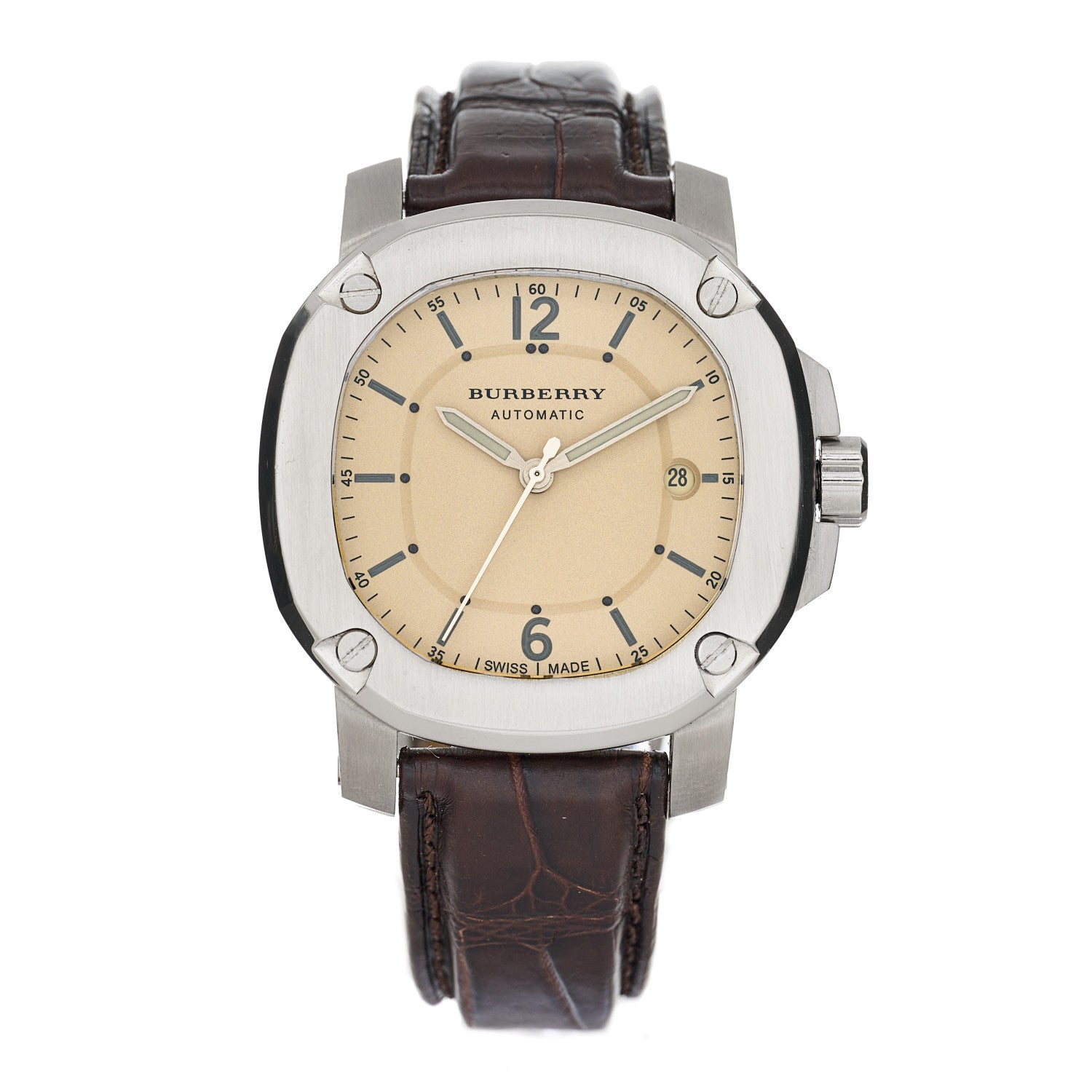 Burberry Stainless Steel Alligator 43mm The Britain Automatic Watch Ivory BBY1201 1 of 4