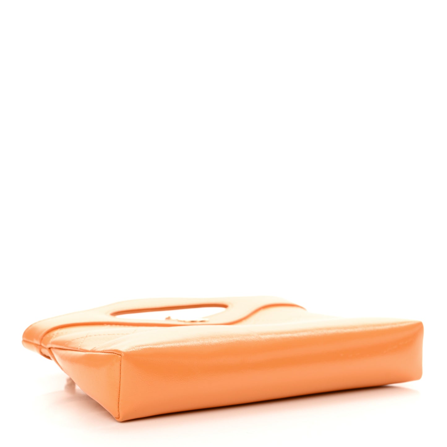 Shiny Crumpled Calfskin Quilted Nano 31 Shopping Bag Orange