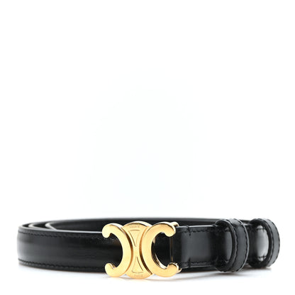 Celine Box Calfskin Medium 25mm Triomphe Belt 90 36 Black 1 of 6