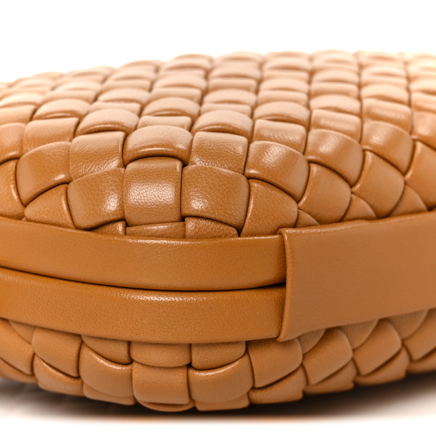 Bottega Veneta Calfskin Intrecciato Knot On Strap Camel 8 of 9