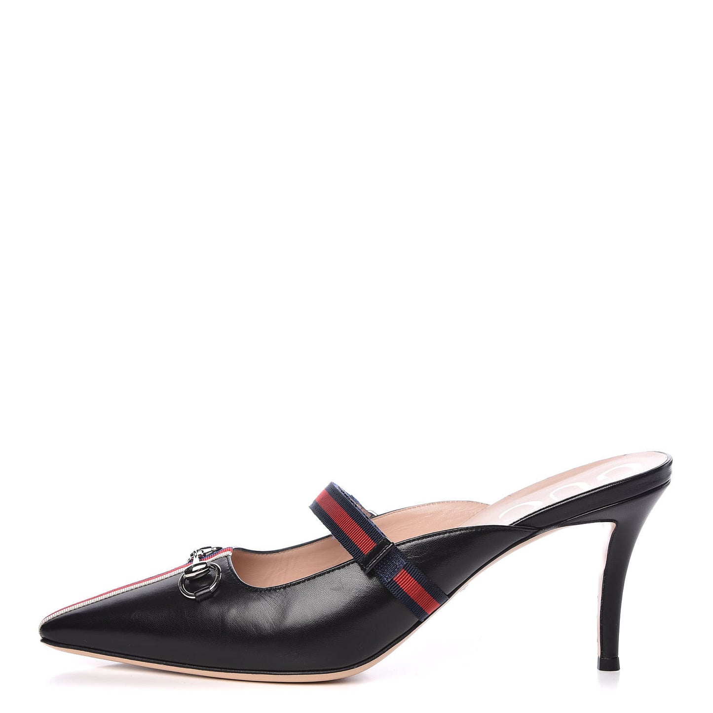 Malaga Kid Sylvie Web Cross Strap Mid-Heel Slides 41.5 Black