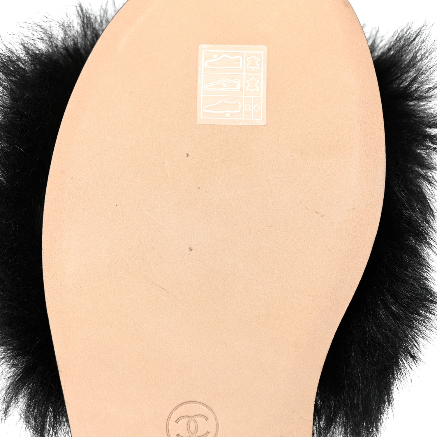Chanel Shearling Lambskin CC Mules 39 Black White 9 of 9