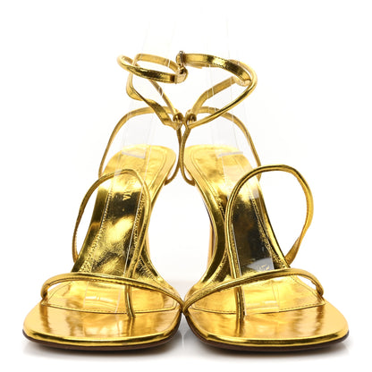 Bottega Veneta Laminated Calfskin The Line 90mm Sandals 36.5 Gold 3 of 9