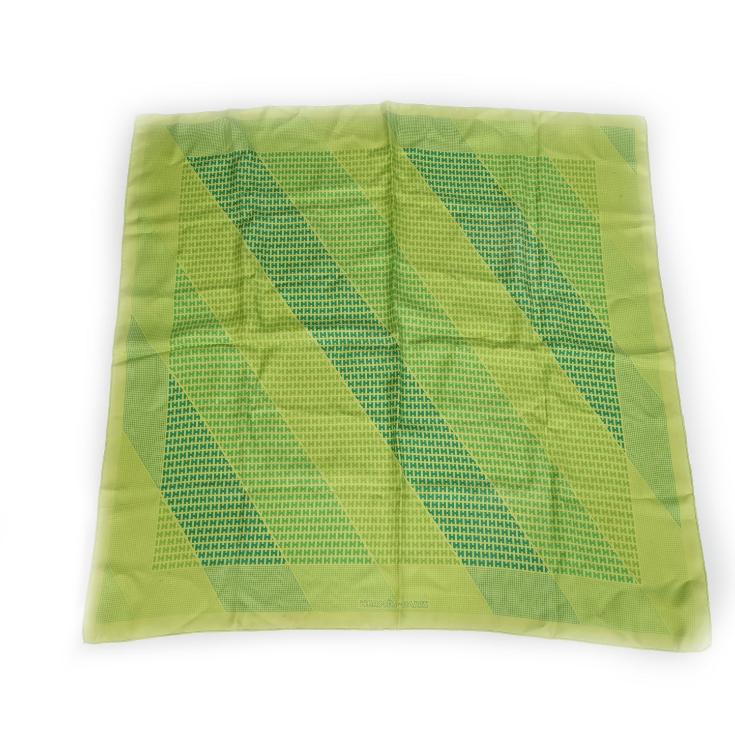 Silk H en Biais Scarf 90 Green