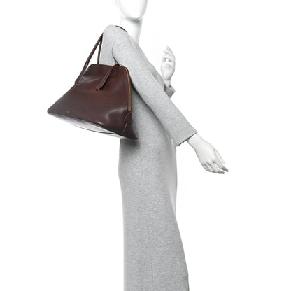 The Row Polished Saddle Calfskin Large Devon Bag Burgundy 2 of 9