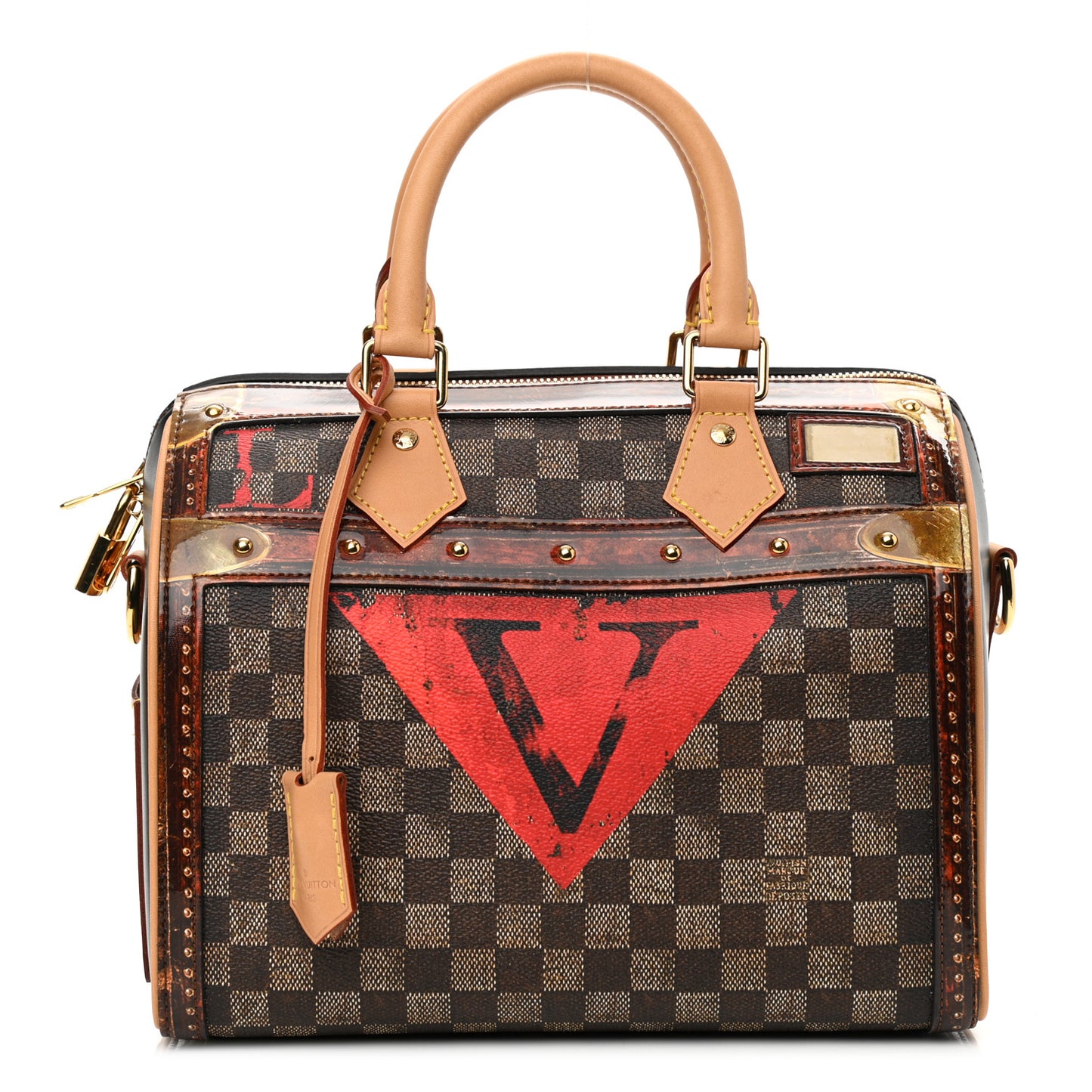 Transformed Damier Ebene Time Trunk Speedy Bandouliere 25 Black