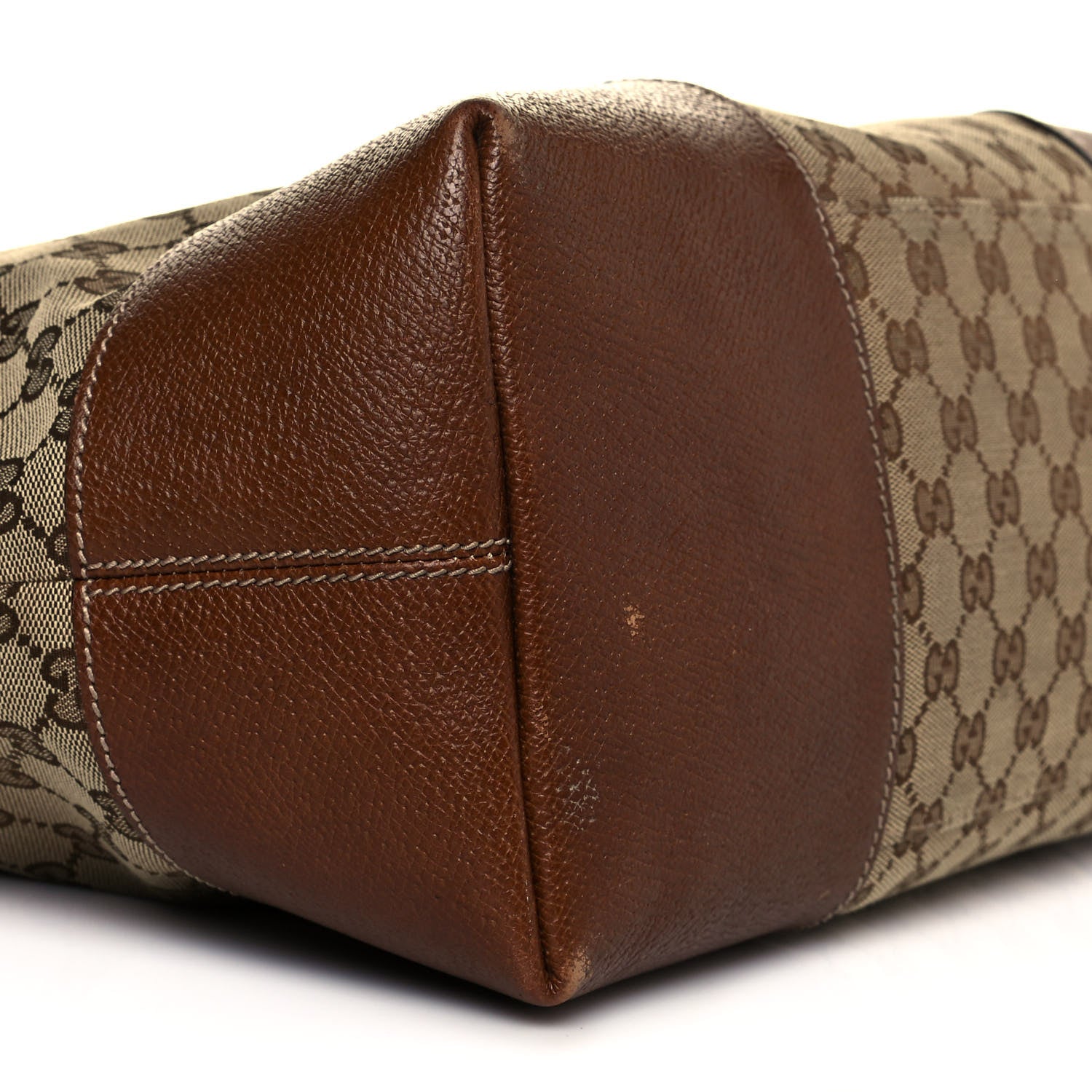Gucci Monogram Large Bree Foldover Tote Beige Tabacco 9 of 15