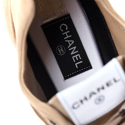 Chanel Suede Goatskin CC Sneakers 41 Dark Beige 8 of 9