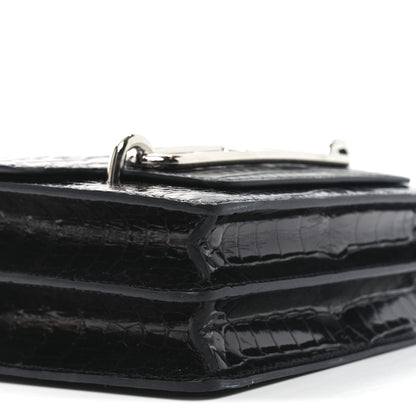 Hermes Shiny Alligator Matte Alligator Mini Sac Roulis Black 8 of 9