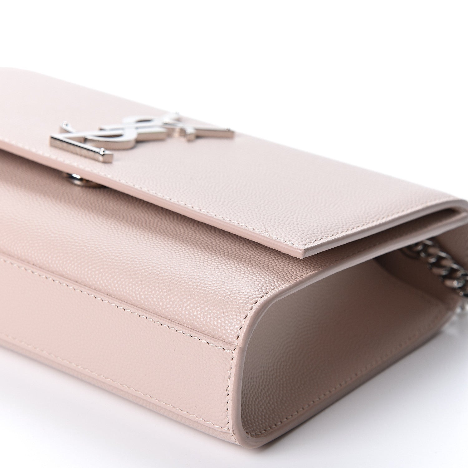Saint Laurent Grain De Poudre Small Monogram Kate Satchel Marble Pink 9 of 10