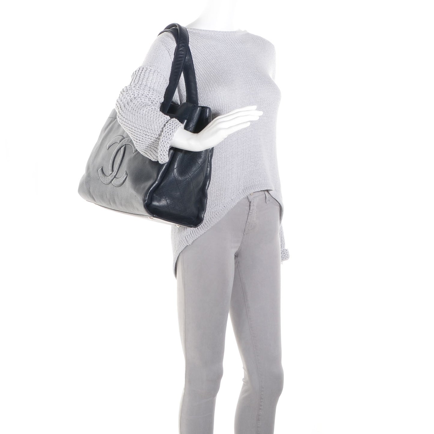 Caviar Executive Cerf Shopper Tote Navy