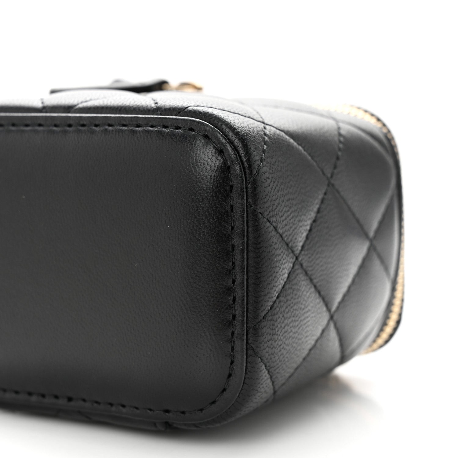 Chanel Lambskin Quilted Mini Vanity Case With Chain Black 10 of 10
