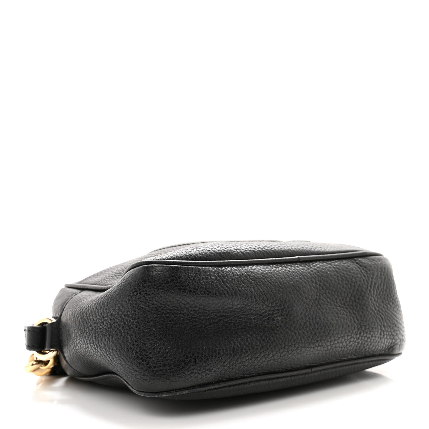 Pebbled Calfskin Small Soho Disco Bag Black