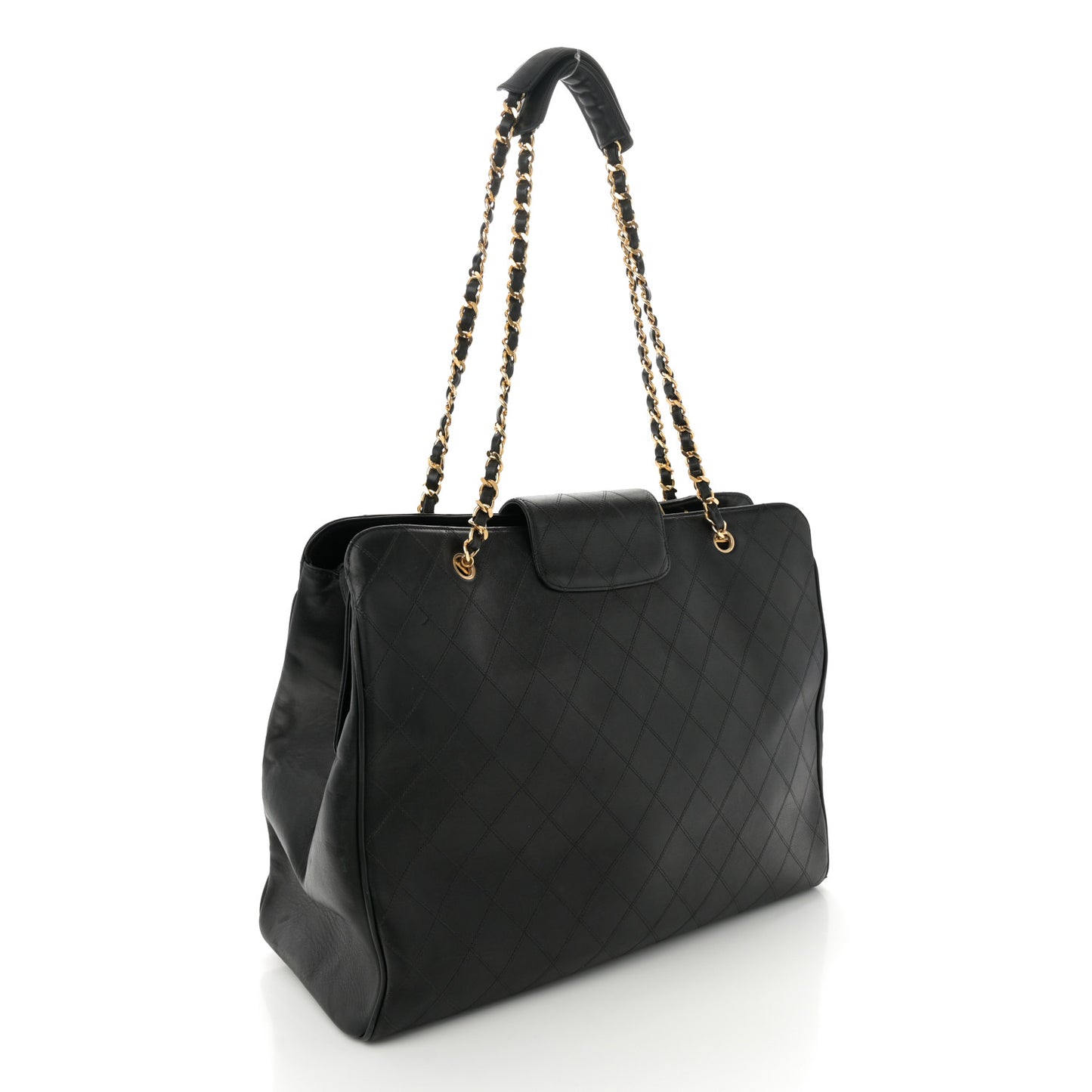 Calfskin Stitched XL Weekender Black