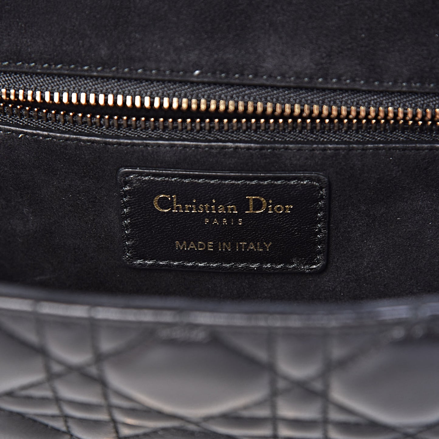 Lambskin Cannage Small Dioraddict Flap Bag Black