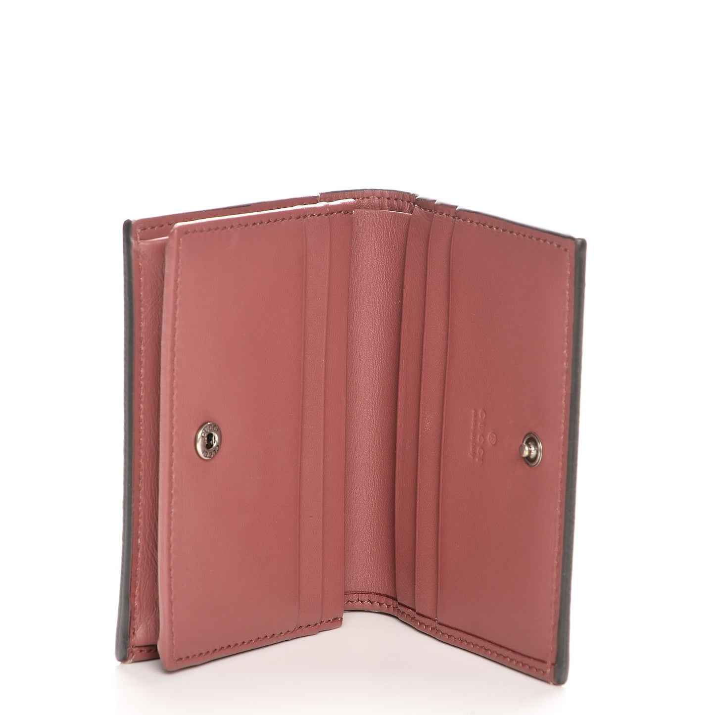 GG Supreme Monogram Blooms Card Case Beige Multicolor Dry Rose