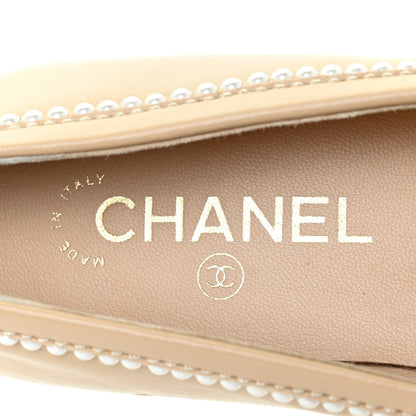 Chanel Calfskin Pearl CC Loafers 38 Beige 11 of 16