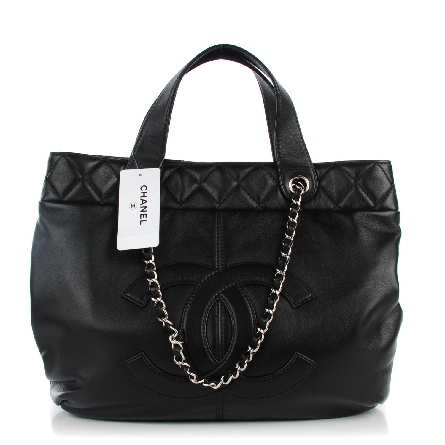 Chanel Calfskin Large Trianon Tote Black 1 of 7