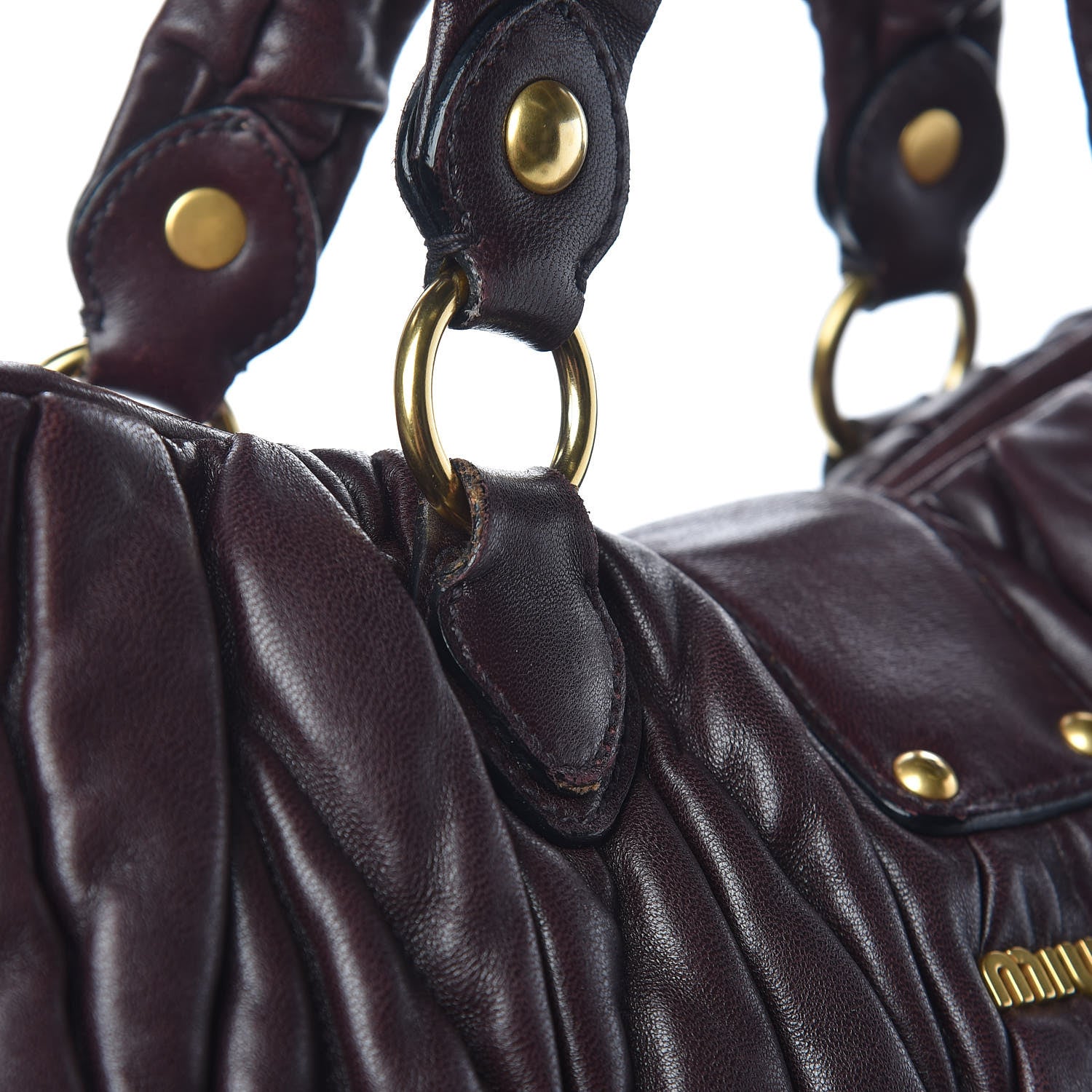 Miu Miu Nappa Matelasse Satchel Brown 12 of 18