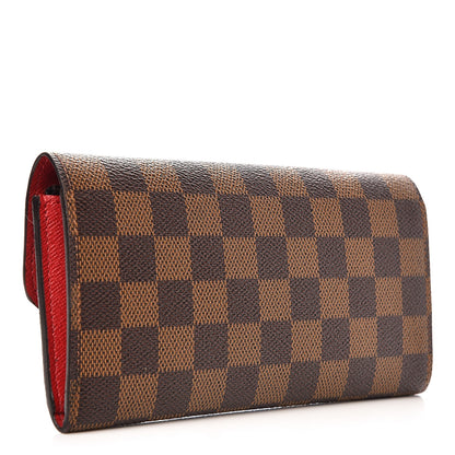Louis Vuitton Damier Ebene Emilie Wallet Red 3 of 7