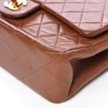 Chanel Lambskin Quilted Medium Double Flap Brown 14 of 17