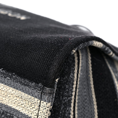 Chanel Striped Canvas Medium Deauville Tote Grey Black 9 of 14