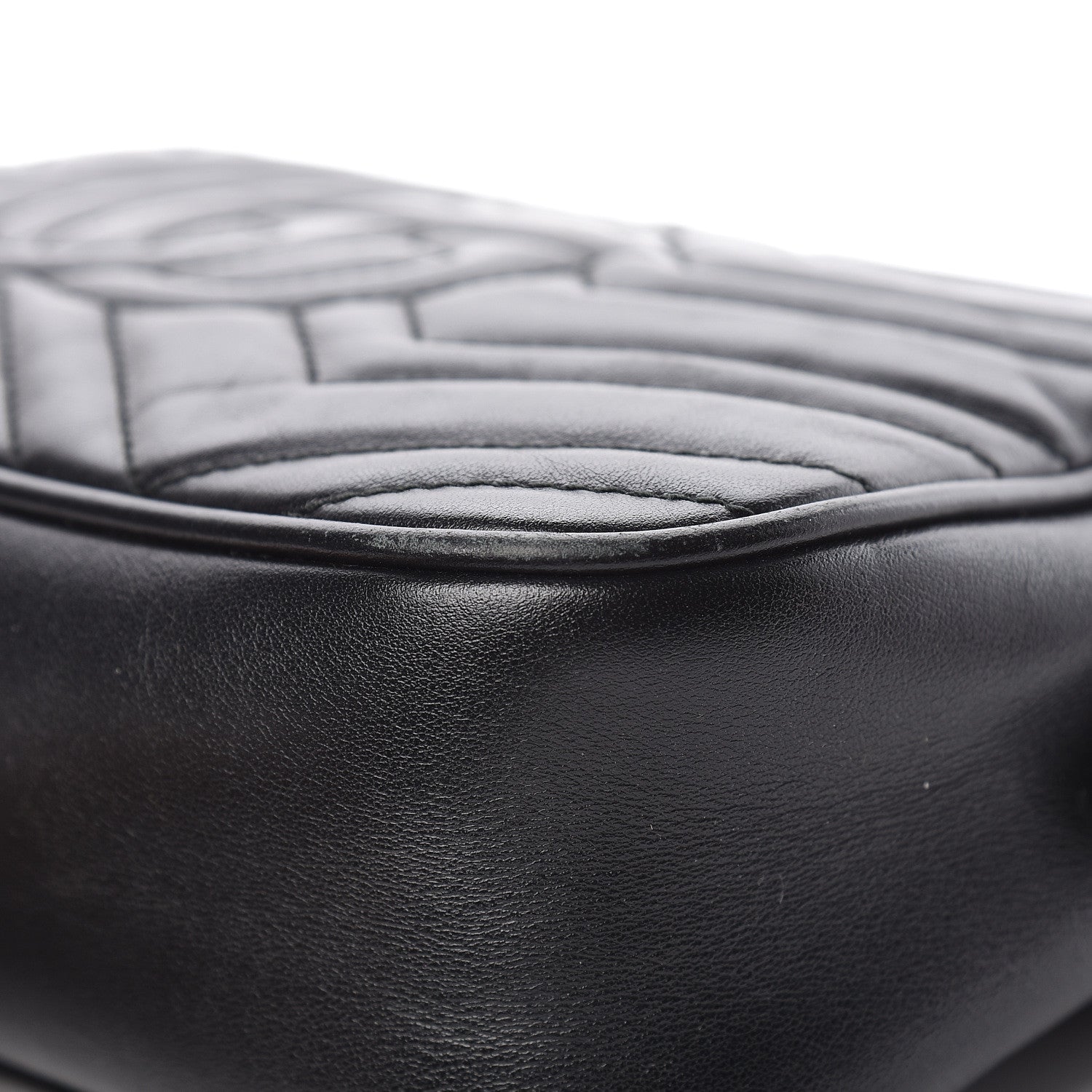 Gucci Calfskin Matelasse Small GG Marmont Chain Shoulder Bag Black 22 of 27