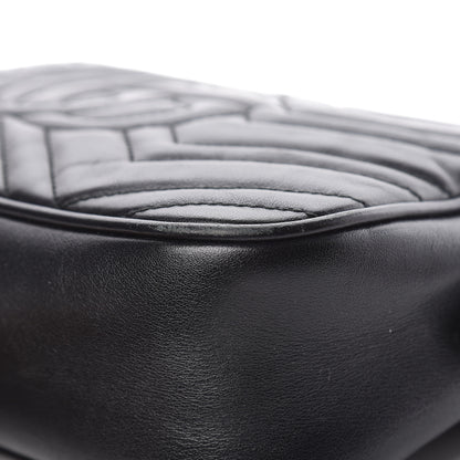 Gucci Calfskin Matelasse Small GG Marmont Chain Shoulder Bag Black 22 of 27