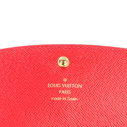 Louis Vuitton Damier Ebene Emilie Wallet Red 6 of 7